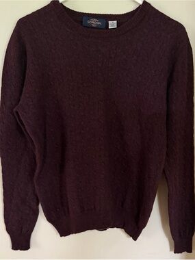 Men’s Gordon Burgundy Crewneck Marino wool Sweater